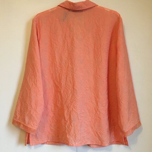 Vintage JH Collectibles Coral & Mother of Pearl Button Up Dress Shirt - Picture 2 of 16